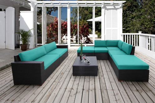 2017        8   ȶ κ ȸȭ Ʈ/2017 Home And Gardens Outdoor Wicker Furniture 8 Piece Patio Sectional Conversation Set